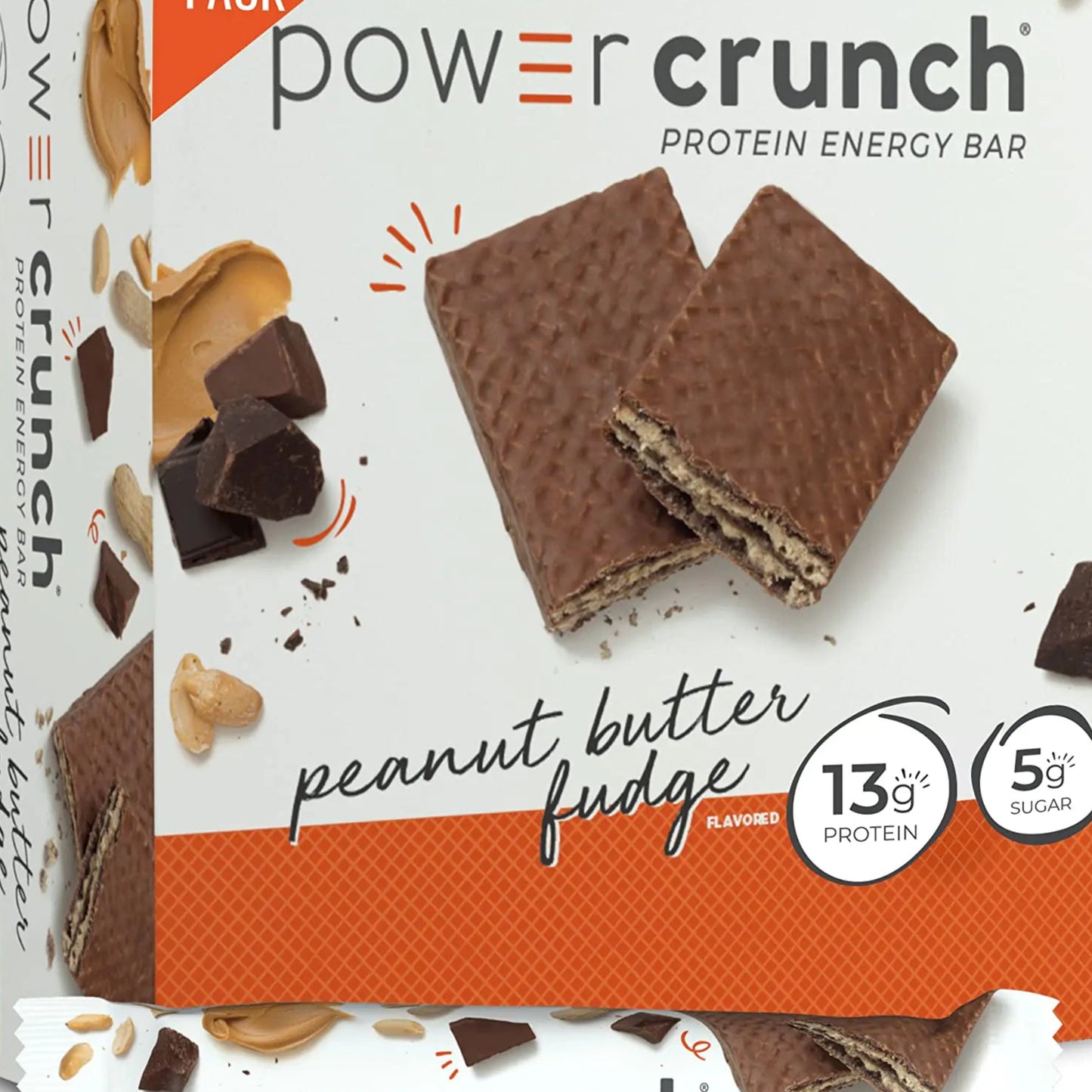 Wafer proteico crujiente / 13 g proteína / Sabor mantequilla de maní y fudge